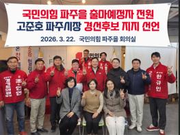 국민의힘 파주을 당협 출마예정자들, 고준호 파주시장 후보 지지 선언 기사 이미지