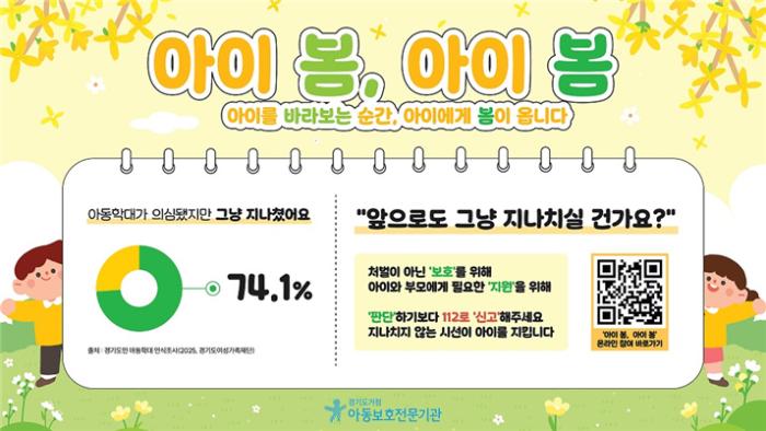 경기도거점아동보호전문기관, 아동학대 예방 옥외광고·온라인 캠페인 ‘아이 봄, 아이 봄’ 진행